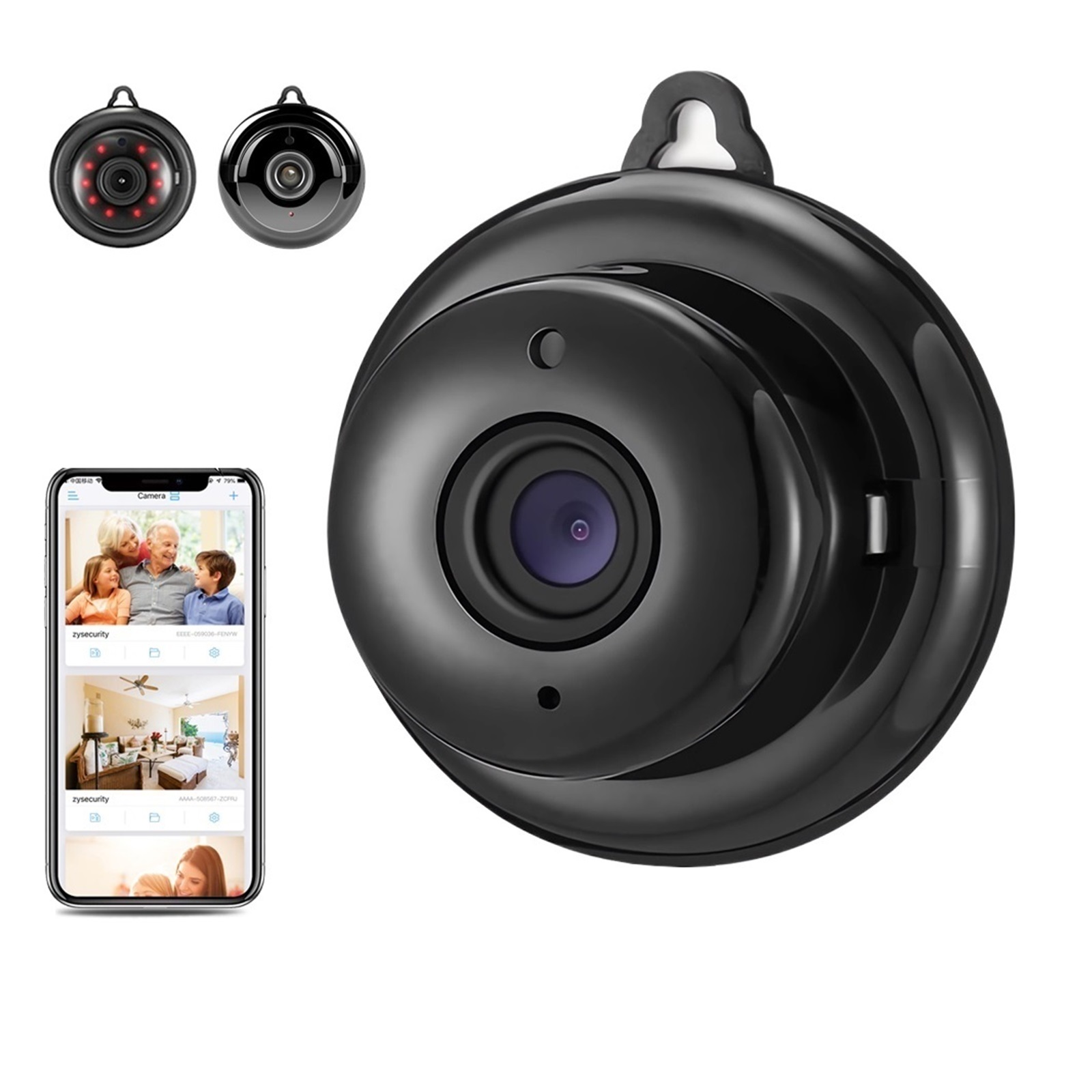 HD Mini Camera Indoor Invisible IR Night Wireless Home Security Tiny Camera Small Baby Monitor ,Easy to Set Up